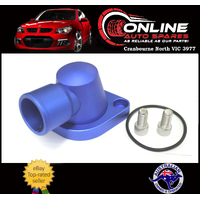 Blue Billet Alloy Swivel Thermostat Housing fit Chev V8 SB & BB +Seal + Bolts 