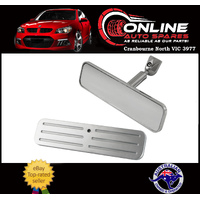 Universal Rectangular Rear View Interior Mirror Ball Milled Polished Aluminium