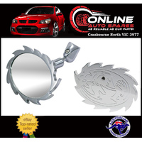 Universal Dragon Fire Rear View Interior Mirror Polished Aluminium