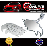 Universal American Eagle Rear View Interior Mirror Polished Aluminium 