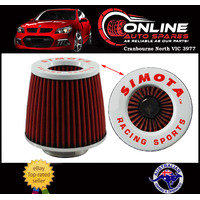 Simota Performance Pod Air Filter Red Element White Top Edge 77mm intake otr