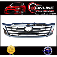 Front Grille Black /Chrome fit Toyota Hilux 7/11-4/15 2WD/4WD plastic grill trim