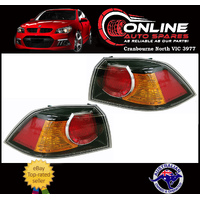 Black Taillight PAIR fit Mitsubishi Lancer CJ CF Sedan 9/07-7/17 tail light lamp