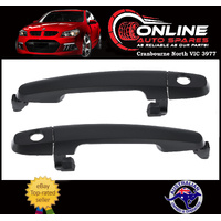 Black Front Door Handle PAIR for Toyota Hilux 7/11-4/15 LEFT + RIGHT W/Lock Hole